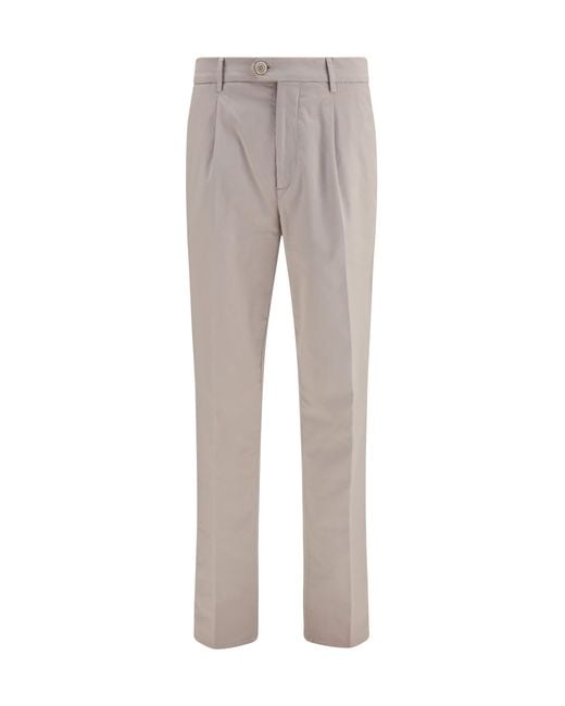 Brunello Cucinelli Gray Cotton Blend Chino Pants for men