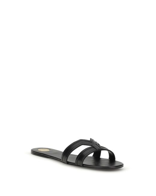 Saint Laurent White Smooth Leather Mabrouka Sandals