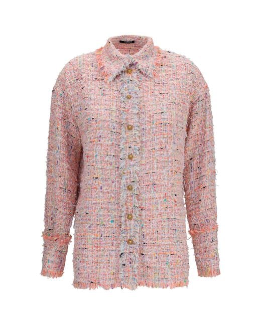 Balmain Pink Tweed Shirt