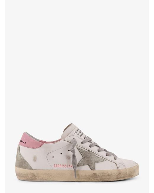 Golden Goose Deluxe Brand Pink Super Star Leather Sneakers With Side Logo