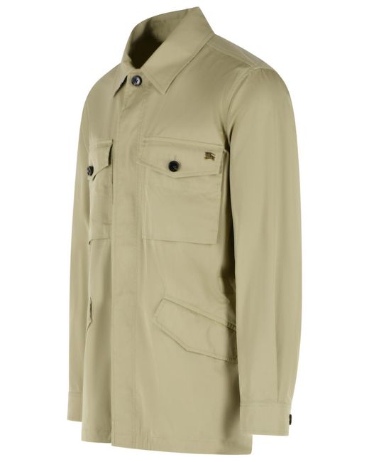 Burberry Green 'Bradmore Pin' 'Sparrow' Cotton Jacket for men