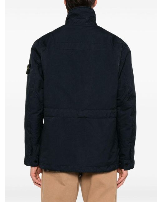 Stone Island Blue Field Jacket With Anti-Drop for men