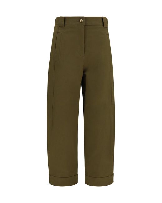 Max Mara Green Adorni Cropped Pants Dark Khaki