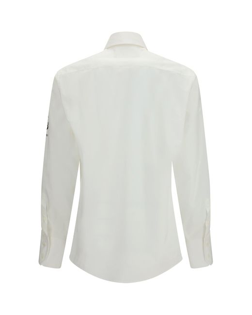 MM6 by Maison Margiela White Long-Sleeve Shirt With Side Print