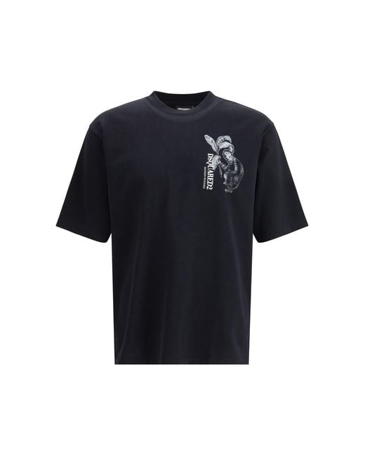 DSquared² Blue Monkey Business T-Shirt for men