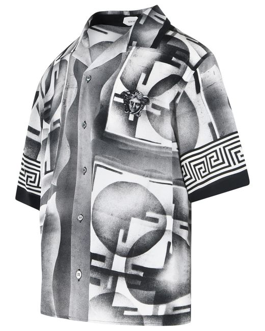 Versace Gray 'Informal' Silk Shirt for men