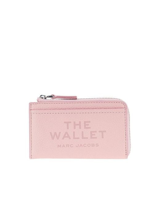 Marc Jacobs Pink Grained Leather Zip Wallet