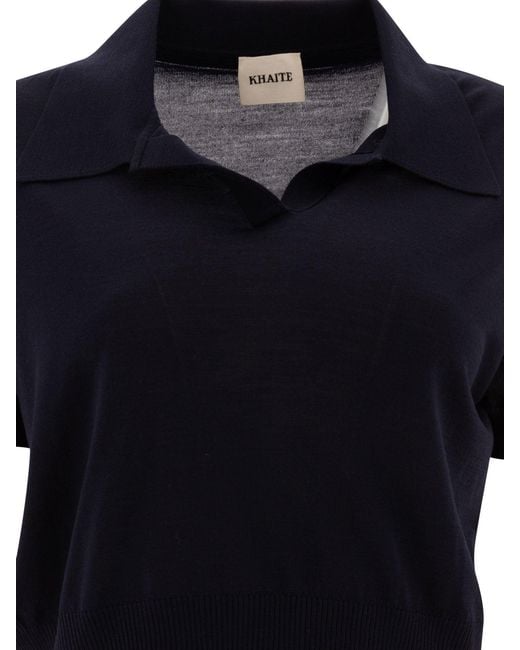 Khaite Blue Wool Shortsleeve Shirt