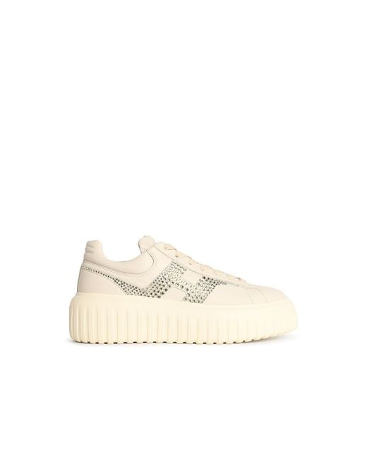 Hogan Natural H-Stripes Leather Sneakers
