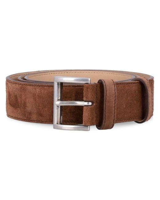 Prada Brown Suede Leather Belt for men