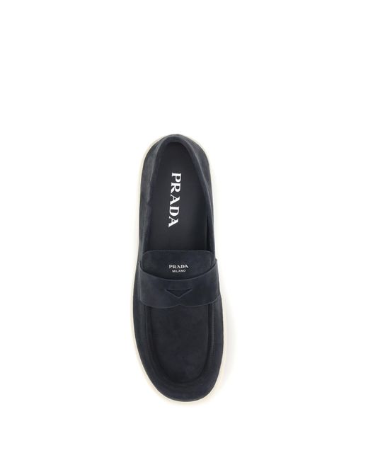 Prada White Suede Loafers for men