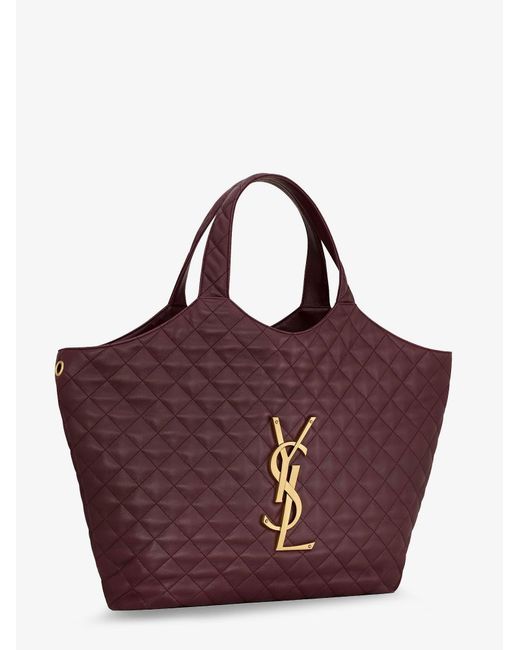 Saint Laurent Purple Icare Quilted Leather Handbag
