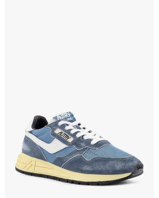 Autry Blue Reelwind Low Mesh And Suede Sneakers