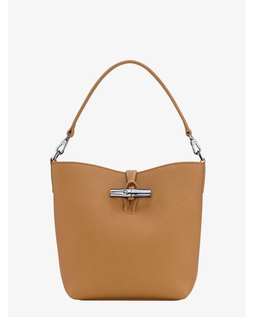 Longchamp Brown Le Roseau Xs Leather Bucket Bag
