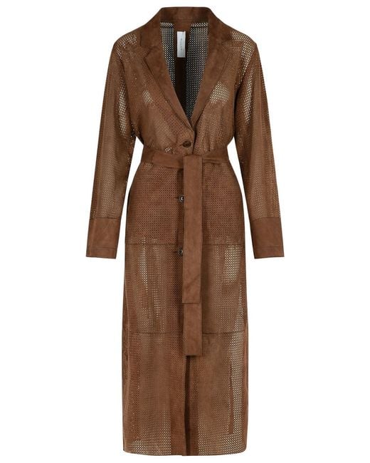 Bully Brown Suede Trench Coat