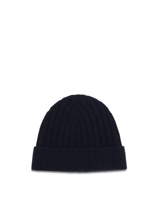 Kiton Blue Wool Beanie Hat for men