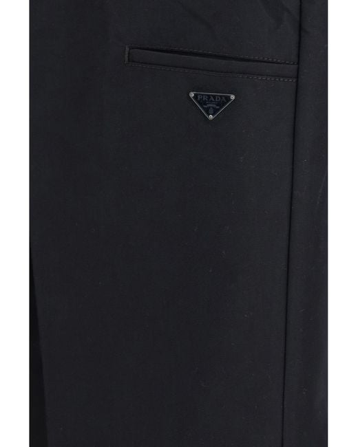 Prada Blue Technical Wide-Leg Pants for men