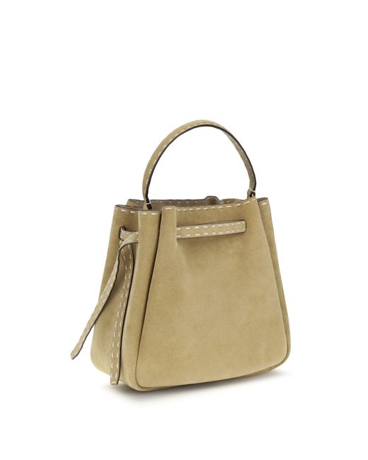 Tory Burch Metallic Bucket Bag Romy Calf Leather