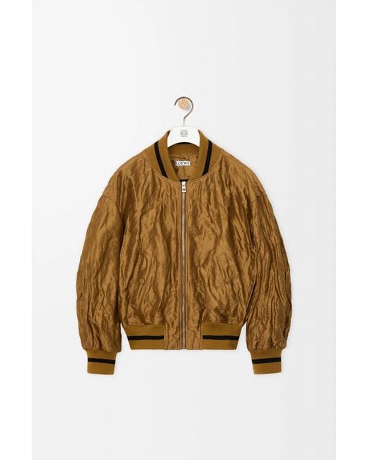 Loewe Brown Technical Fabric Bomber Jacket