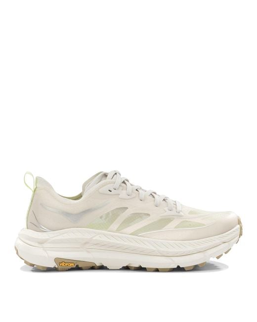 Hoka One One White Fabric Rubber Sneakers Slip-On for men