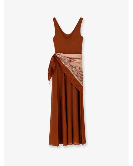 Zimmermann Brown Aster Viscose Blend Long Dress