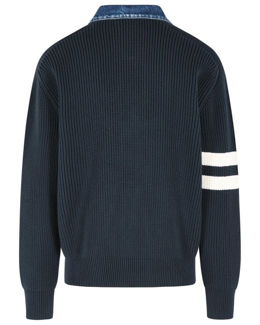 DSquared² Blue Cotton Blend Sweater for men