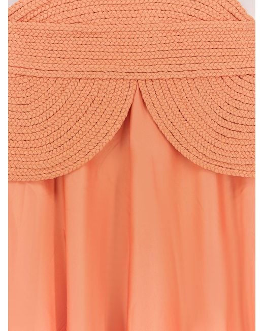 PATBO White Satin Sunset Midi Dress With Braided Corset