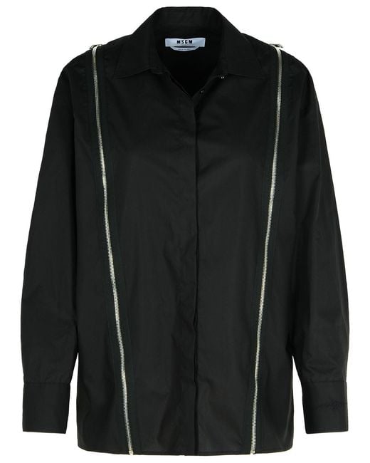 MSGM Black Cotton Shirt for men