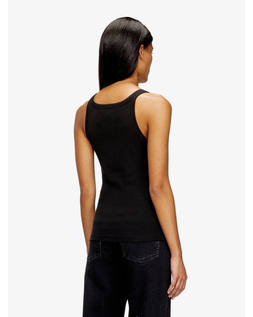 DIESEL Black T-Wife-Od Ribbed Cotton Tank Top