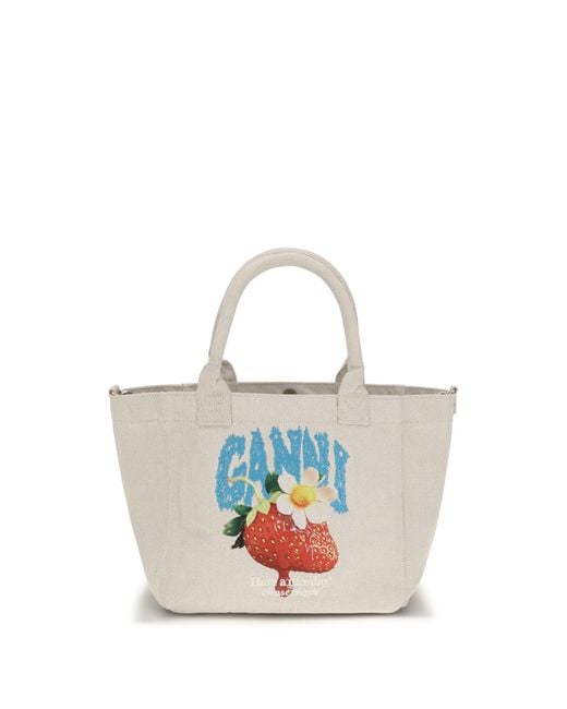 Ganni White Small Easy Shoulder Bag Sunlight