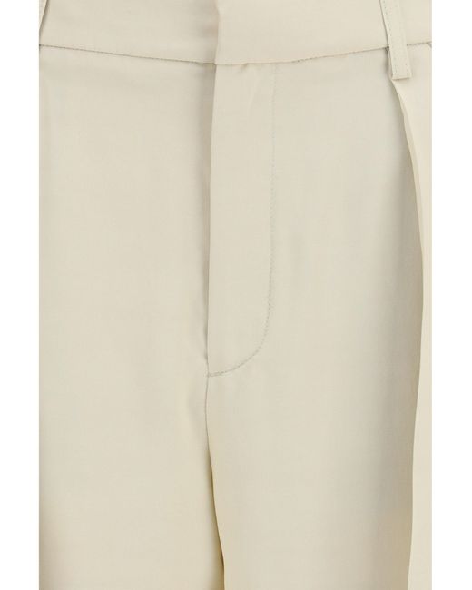 Jacob Cohen White Wide Leg Canvas Pants