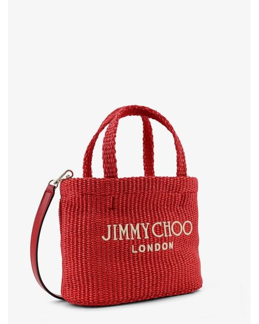 Jimmy Choo Red Raffia Crossbody Bag