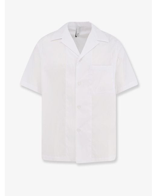 Hevò White Cotton Blend Shirt for men