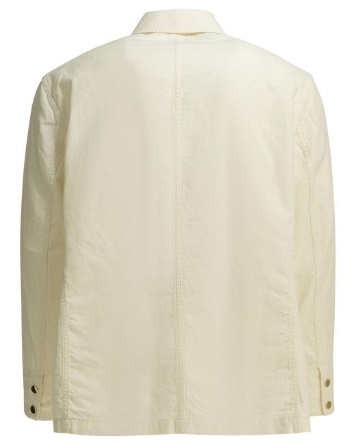 Auralee White Wool And Linen Overshirt Jacket Off for men