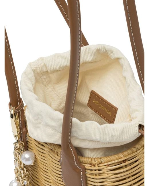 Self-Portrait Metallic 'Rattan Charm Shoulder Bag' Shoulder Bag