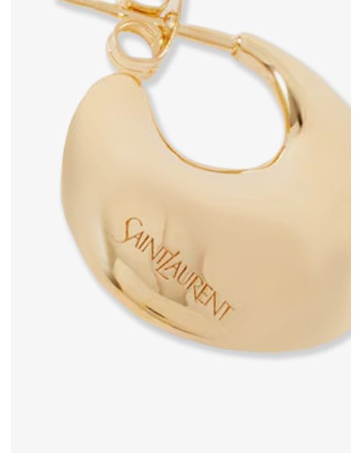 Saint Laurent Metallic Brass Earrings With Finishes