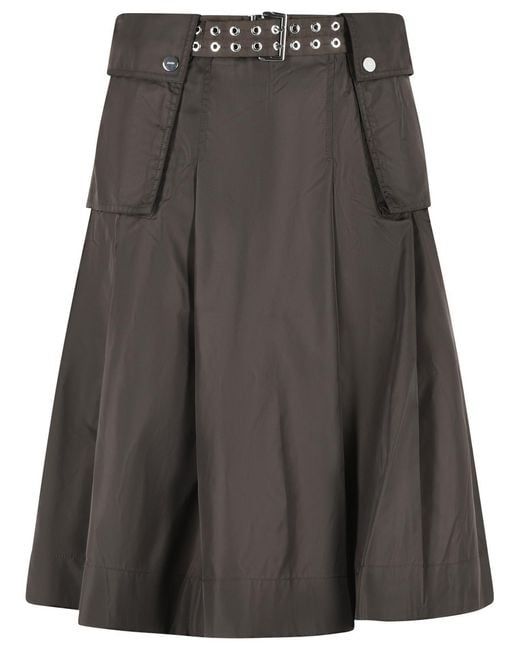 Ganni Gray Polyamide Skirt