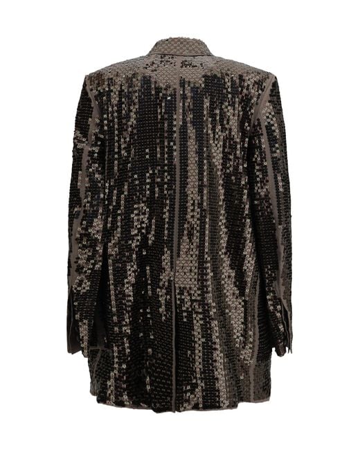Rick Owens Black Concordian Embroidered Single-Breasted Jacket