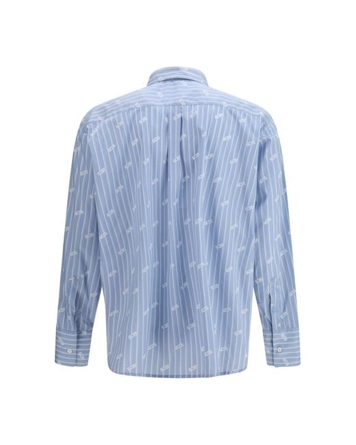 Gcds Blue Shirt Pinstripe for men