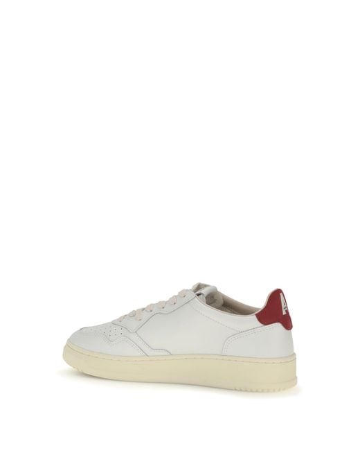 Autry White Medalist Low Sneakers/Deep Claret for men