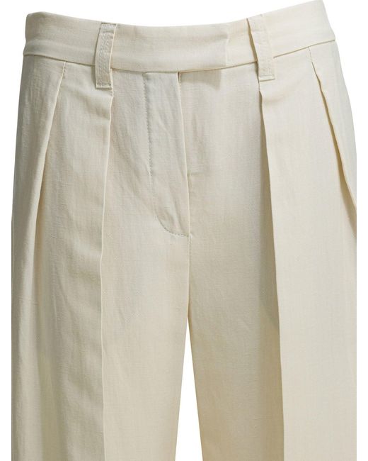 Brunello Cucinelli White Tailored Pants