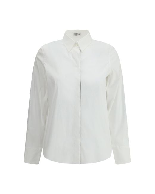 Brunello Cucinelli White Shirt With Embellishments