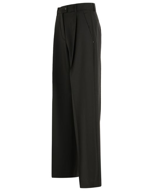Sportmax Black 'Vela' Dark Virgin Wool Pants