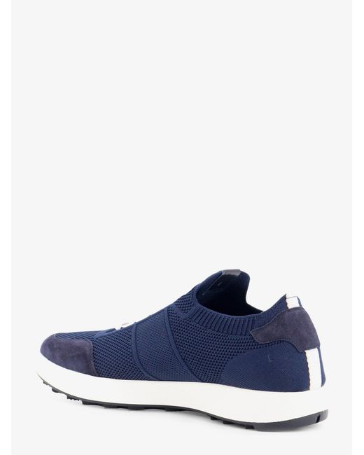 Kiton Blue Knitted Sneakers With Suede Inserts for men
