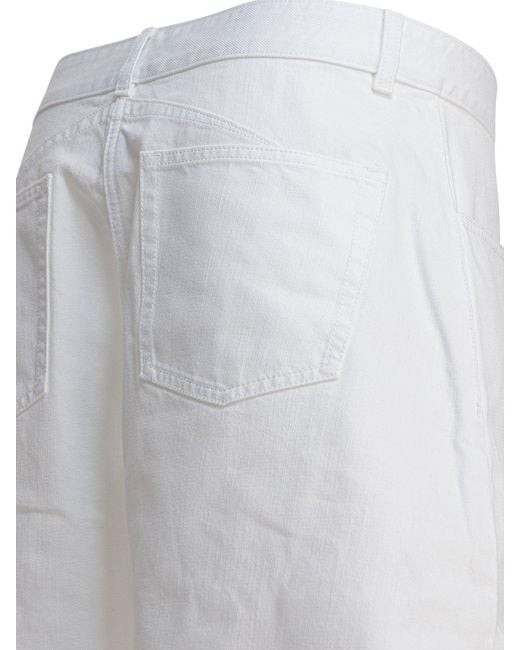 Alaïa White Low Waist Rounded Jeans