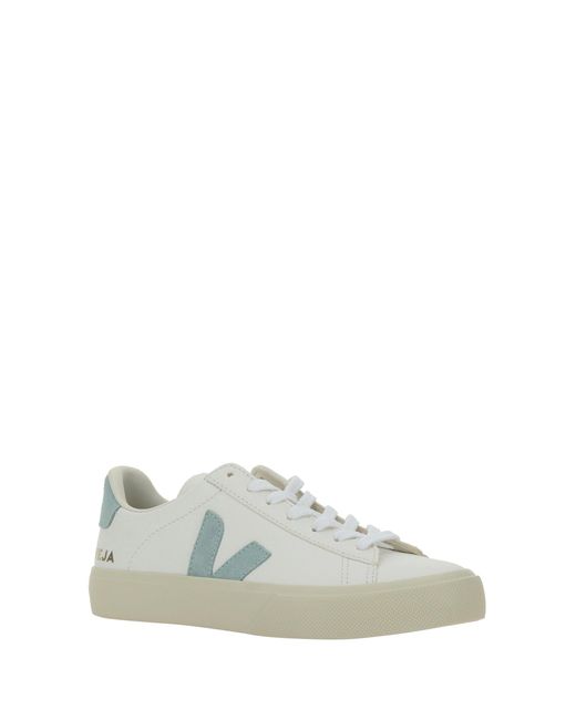 Veja White Campo Chrome Leather Sneakers Extra-/Matcha
