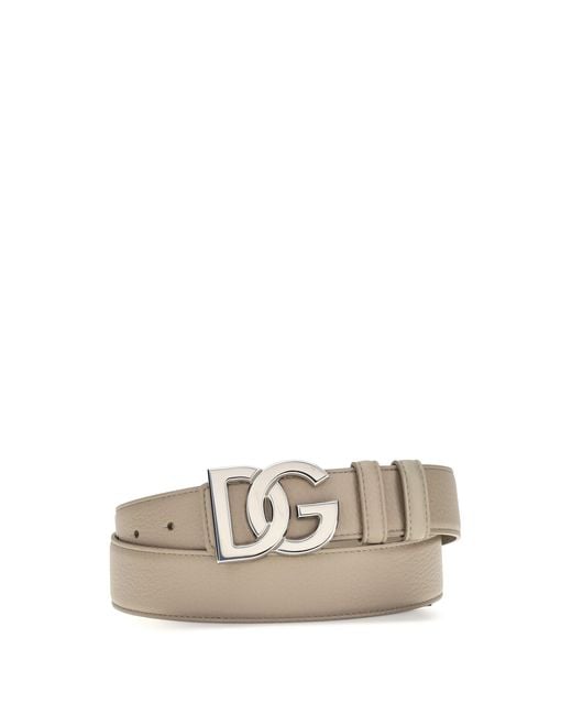 Dolce & Gabbana White Dolce & Gabbana Calfskin Leather Belt for men