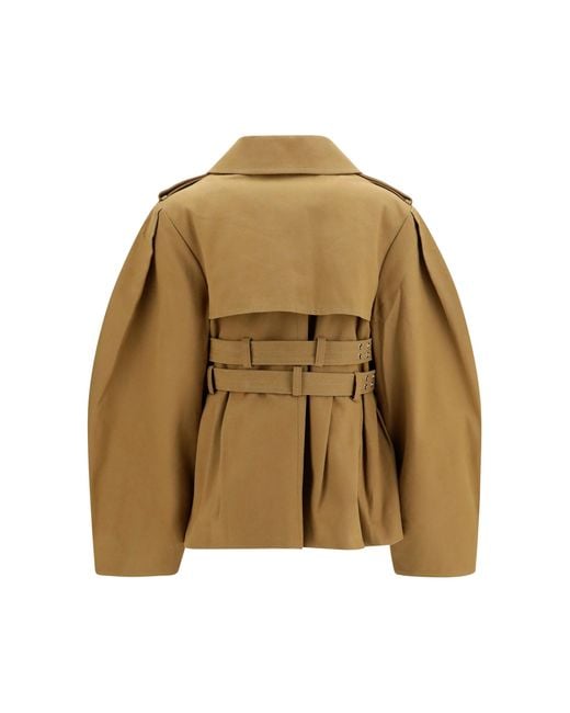 Ganni Metallic Canvas Jacket With Double Belt