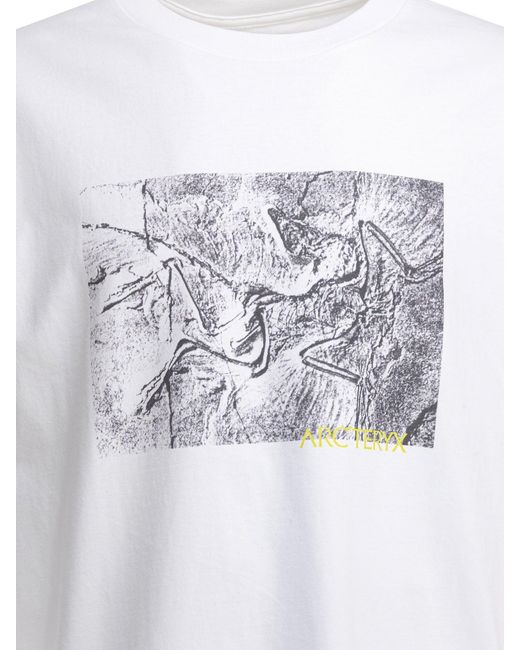 Arc'teryx White Kragg Cotton Lithographica T-Shirt for men
