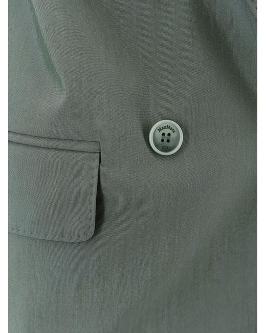 Max Mara Green Mxmalbata Virgin Wool And Silk Blazer